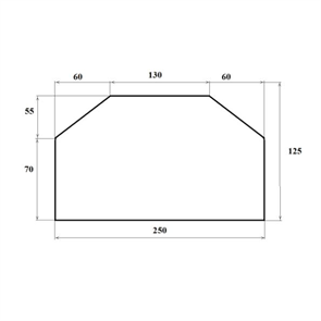 Стекло 250*125/70 мм 4мм Арка для Печи-Камина Огнеупорное 6710