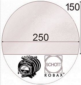 Стекло 250*150 мм (Арка) для Печи Булерьян (Бренеран) Буран АОТ 6 ,8, 11, 14 7240