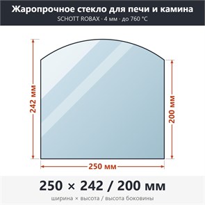 {{photo.Alt || photo.Description || 'Стекло 250*242/200 мм 4мм, Арка для Печи и Камина (огнеупорное) Прозрачное'}}