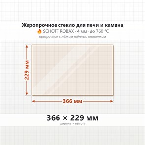 Стекло 366*229 мм 4мм для печи Мета Духовка модуля 8129